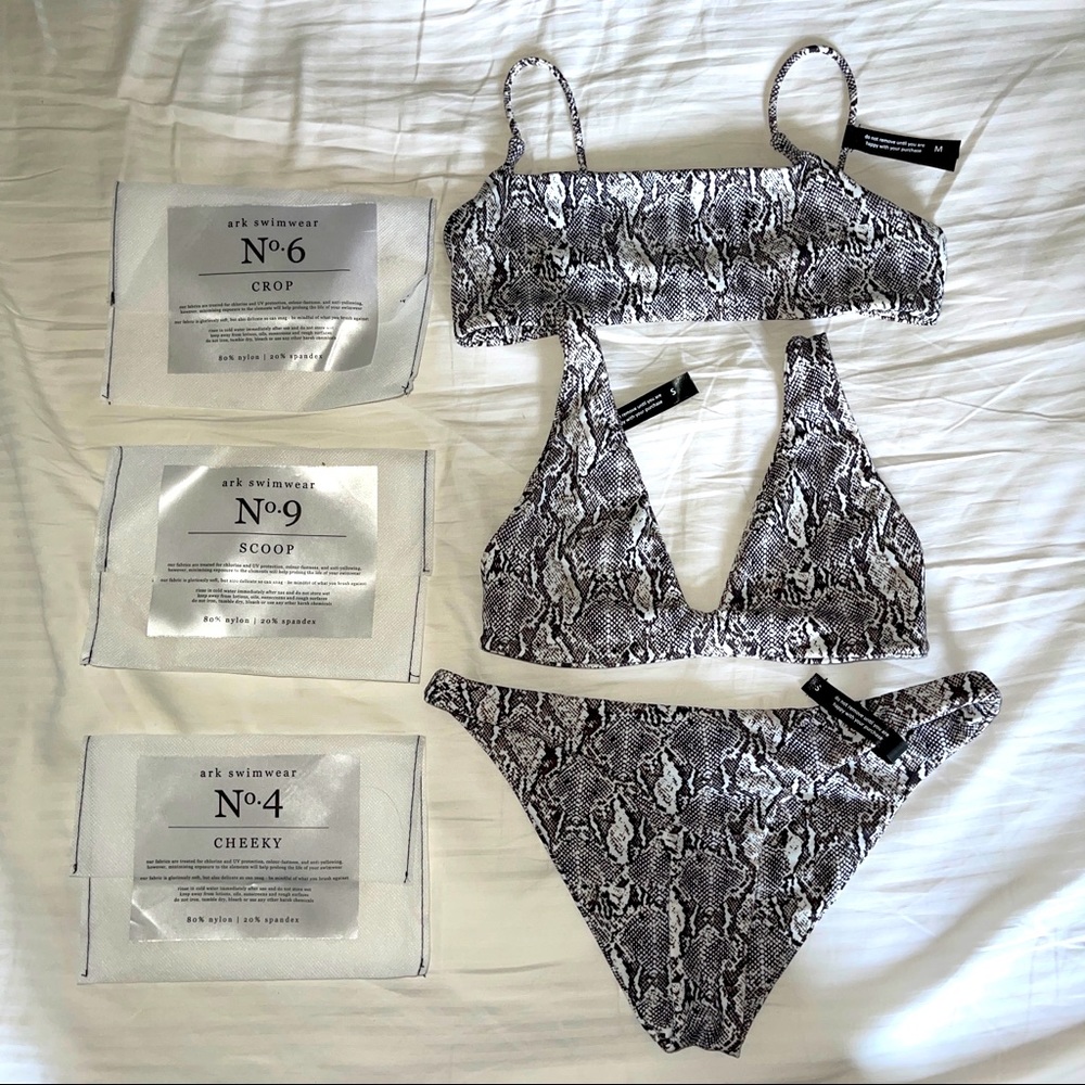 NWT Ark Swimwear Snake Bikini fits size S, 32B/32C
